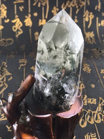 晶靈彩虹處處 綠幽晶柱附座