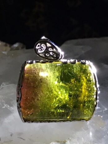 天然漸層招財西瓜碧璽14K金墜飾