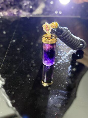 華麗紫紅超七圓柱繩鍊(925銀)