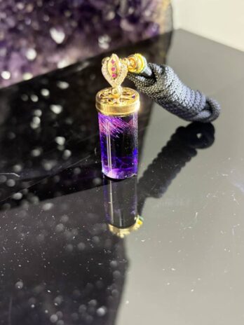 華麗紫紅超七圓柱繩鍊(925銀)