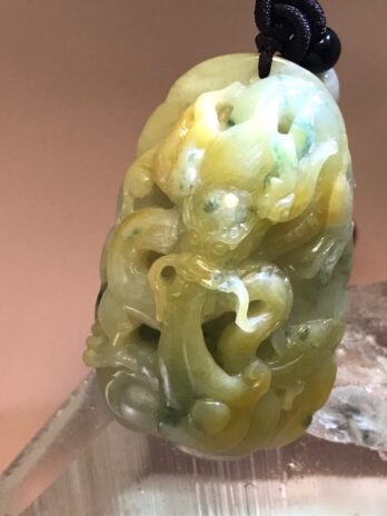 富貴雙彩翡翠玉龍