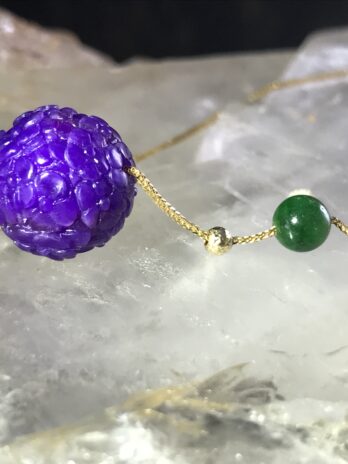聖潔紫紅蓮花舒俱來翡翠墜飾附鑑定書