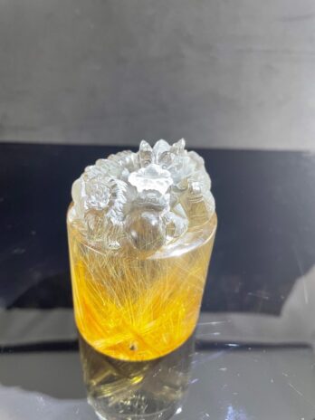 神獸守護能量收藏珍品祥龍戲珠鈦晶紙鎮龍印